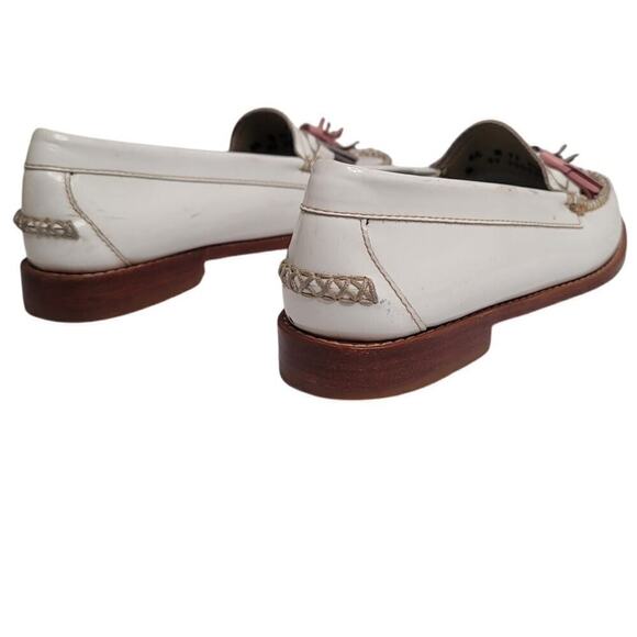 Bass Weejuns White Patent Leather Preppy Pastel Tassle Classic Loafers Size 6.5M - Picture 5 of 8